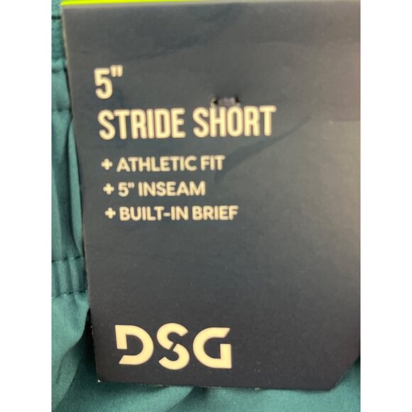 DSG Men's Athletic Fit 5" Stride Shorts 5" Inseam‎ Built-In Brief 2XL Teal - Picture 6 of 8